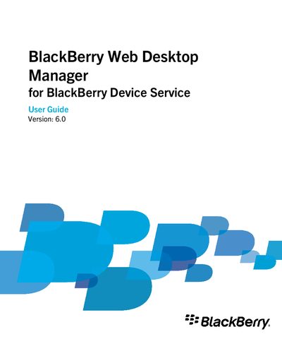 BlackBerry PlayBook Web Desktop Manager User Guide