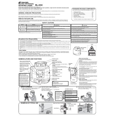 Topcon RL-H3C Rotating Laser User Manual - cover page