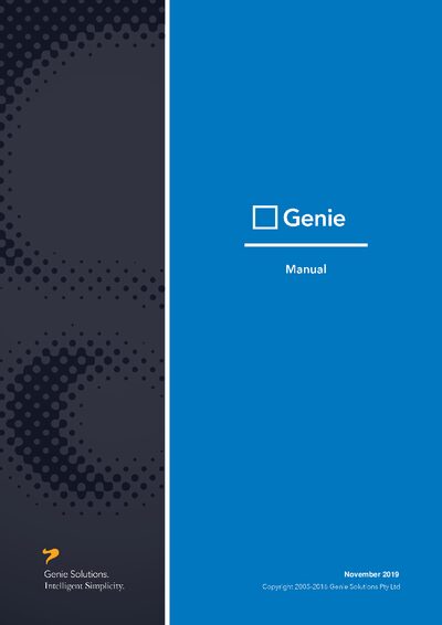 Genie 2005-2019 Software User Manual - cover page
