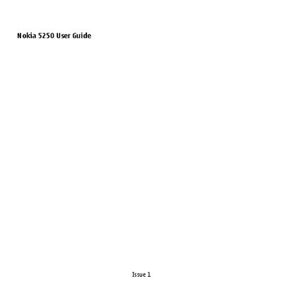 Nokia 5250 User Guide - cover page