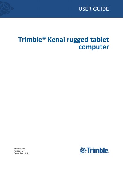 Trimble Kenai Rugged Tablet Computer User Guide - cover page