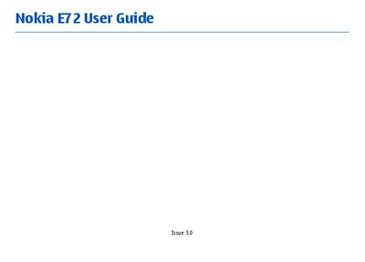 Nokia E72 User Manual - cover page