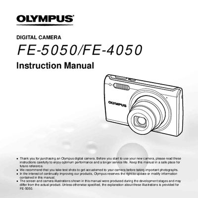 Olympus FE-5050/FE-4050 Digital Camera Instruction Manual - cover page