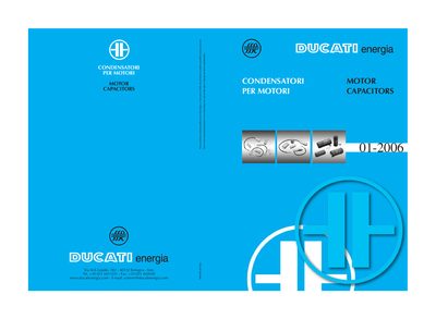 Ducati Motor Capacitors Product Data Sheet - cover page