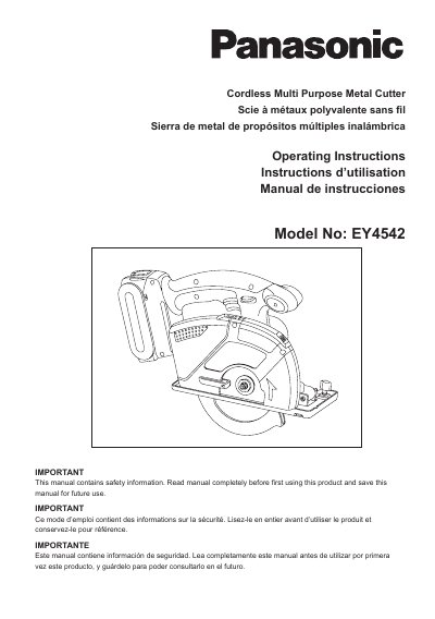 Panasonic EY4542-MUL Manual - cover page