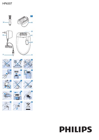 Philips HP6507 B Epilator User Manual - cover page