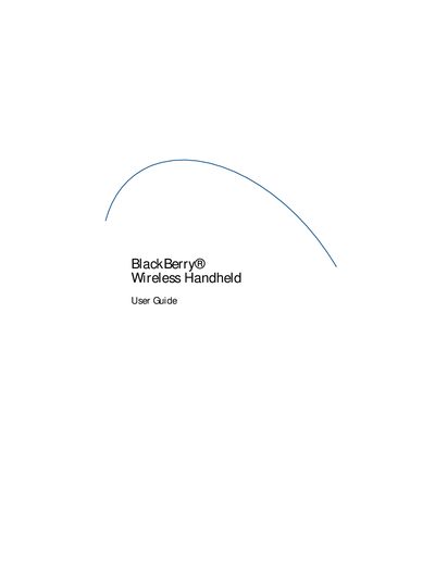 BlackBerry 6510/7510 Wireless Handheld User Guide - cover page
