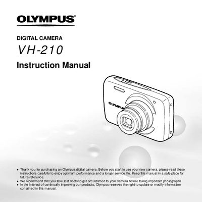Olympus VH-210 Digital Camera Instruction Manual - cover page