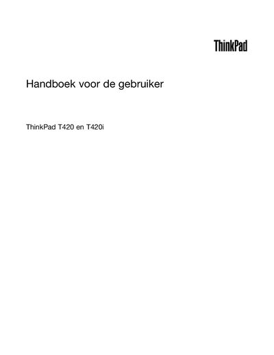 Lenovo ThinkPad T420/T420i User Manual - cover page