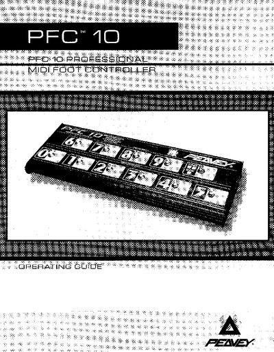 Peavey PFC 10 MIDI Foot Controller User Manual - cover page