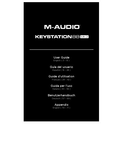 M-Audio Keystation 88 MK3 User Guide - cover page