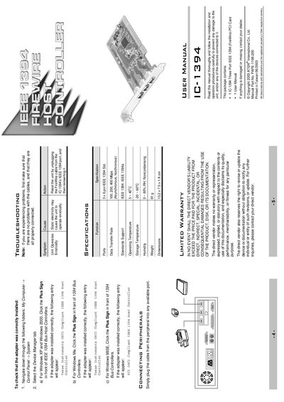 ATEN IC-1394 User Manual - cover page