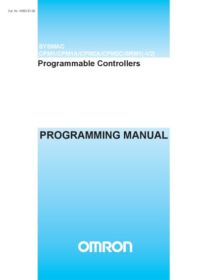 Omron CPM1/CPM1A/CPM2A/CPM2C/SRM1(-V2) Service Manual