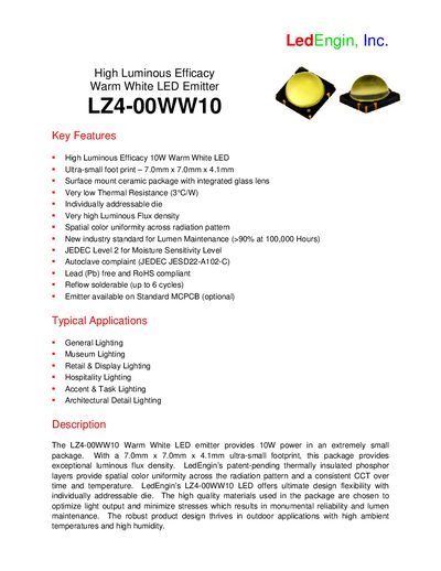 LEDENGIN LZ4-00WW10 handbook - cover page