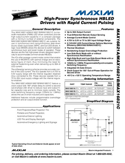 MAXIM MAX16821A/MAX16821B/MAX16821C handbook - cover page