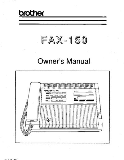Brother FAX-150 Digital Facsimile Transceiver Owner's Manual - cover page