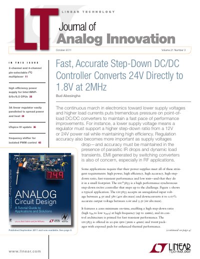 Linear Technology LTC3833 High Performance Synchronous Step-Down DC/DC Controller Product Brief - cover page