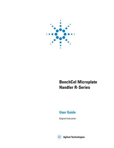 Agilent BenchCel Microplate Handler R-Series User Guide - cover page