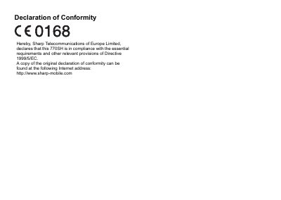 Sharp 770SH Phone User Guide - cover page