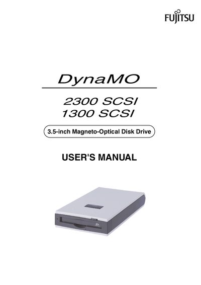 Fujitsu DynaMO 2300 SCSI / DynaMO 1300 SCSI User's Manual - cover page