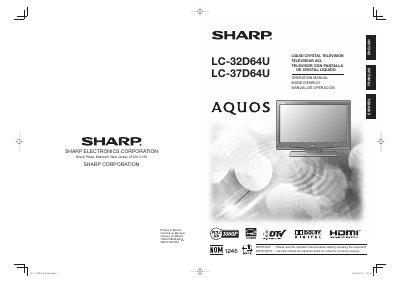 Sharp LC-32D64U/LC-37D64U Television User Manual - cover page