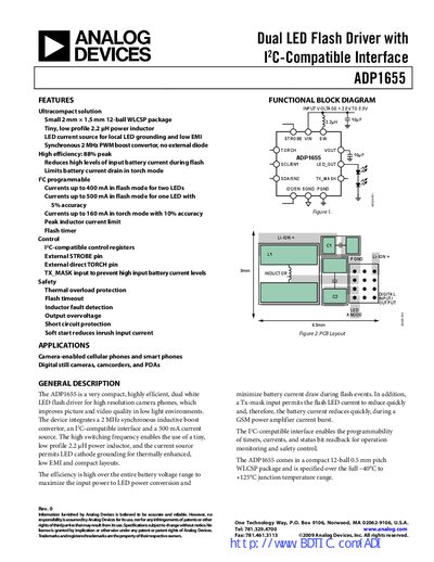 Analog Devices ADP1655 Datasheet - cover page