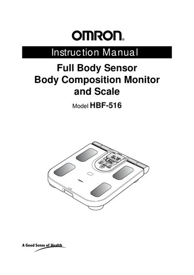 Omron HBF-516 Body Composition Monitor User Manual - cover page