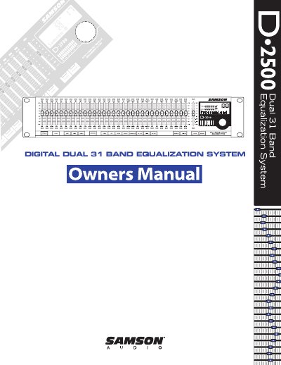 Samson D-2500 Digital Dual 31 Band Equalization System User Manual - cover page