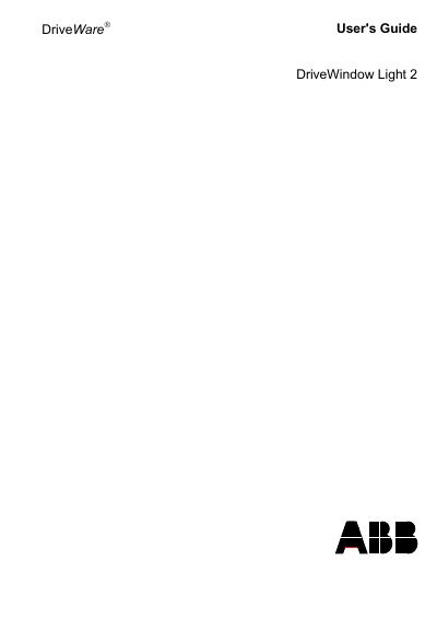 ABB DriveWindow Light 2 User Manual - cover page