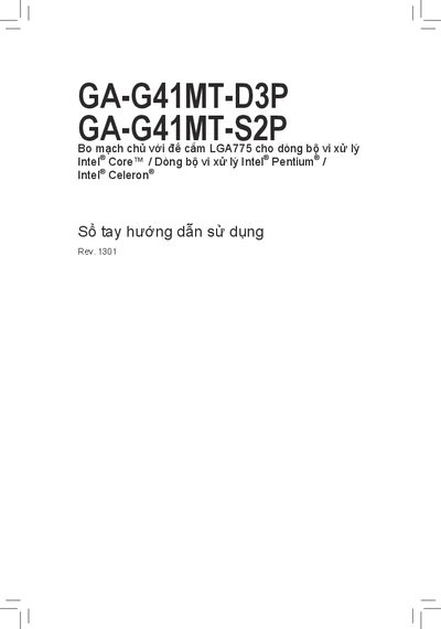 Gigabyte GA-G41MT-D3P/GA-G41MT-S2P User Manual - cover page