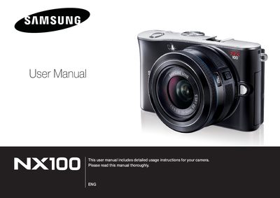 Samsung NX100 Camera User Manual - cover page