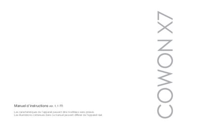 COWON X7 Digital Audio Player User Manual - cover page