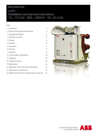 ABB eVM1 Installation and Service Manual - cover page