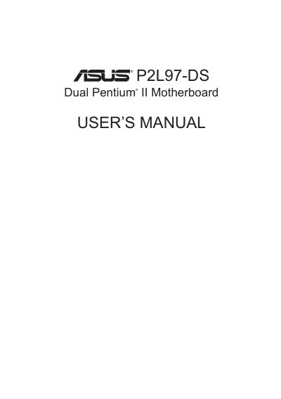 ASUS P2L97-DS Motherboard User Manual