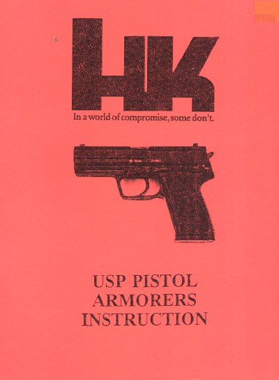 HK USP Pistol Armorers Instruction Manual - cover page