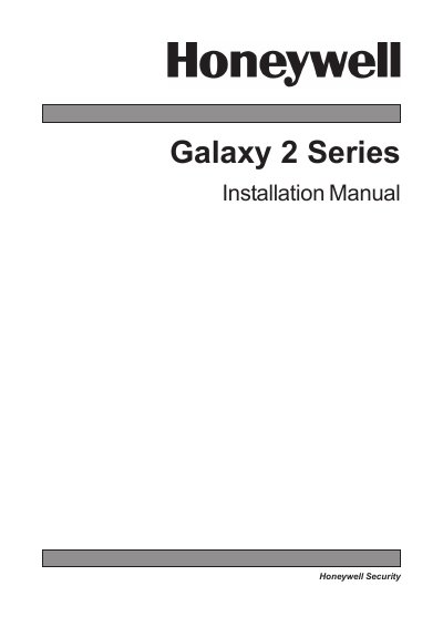 Honeywell Galaxy 2 Series Installation Manual - cover page