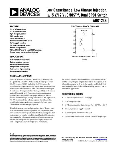 Analog Devices ADG1236 Datasheet - cover page