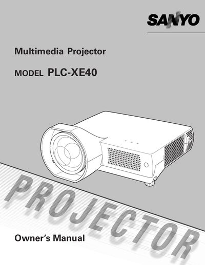 sanyo PLC-XE40 owner's Manual - cover page