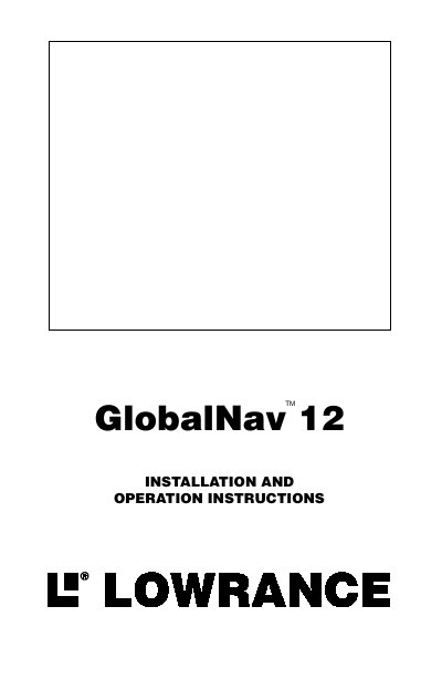 Lowrance GlobalNav 12 Installation and Operation Instructions - cover page