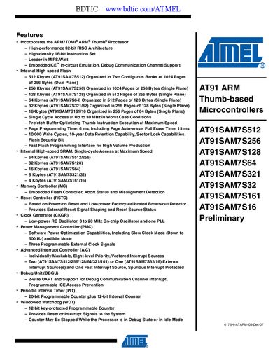 Atmel AT91SAM7S256 User Manual