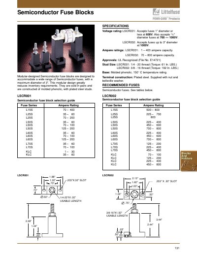 Littelfuse LSCR001 LSCR002 Semiconductor Fuse Blocks Handbook - cover page