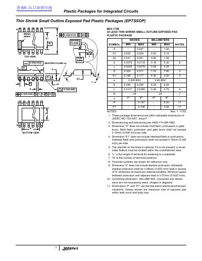 Intersil M24.173B EPTSSOP Package Datasheet - cover page