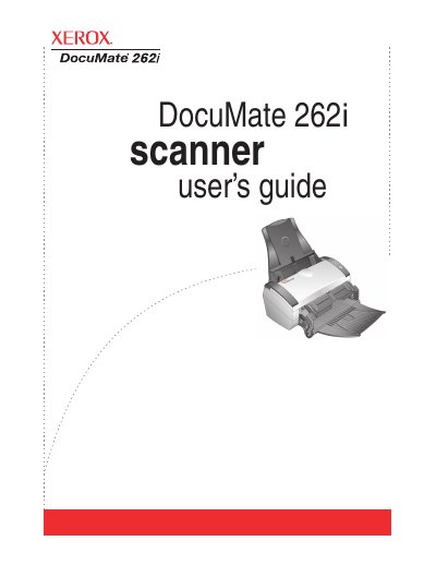 Xerox DocuMate 262i Scanner User's Guide - cover page