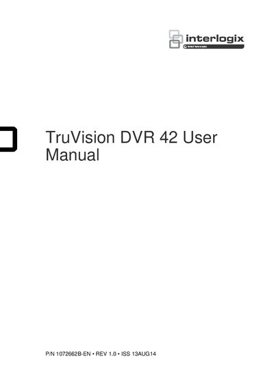 Interlogix TruVision DVR 42 User Manual - cover page