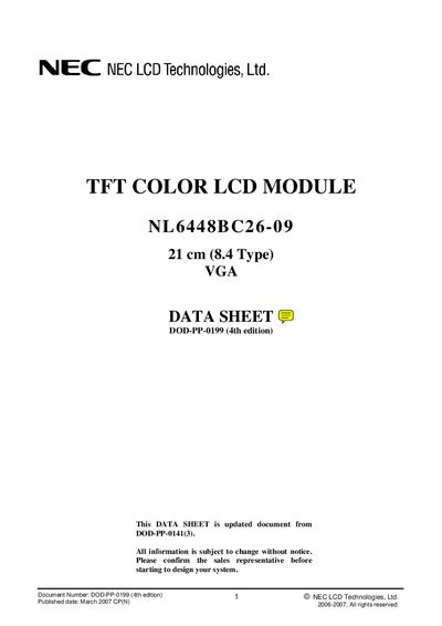 NEC - Document Number: DOD-PP-0199 (4th edition) Published date: March 2007 CP(N) Manual - cover page