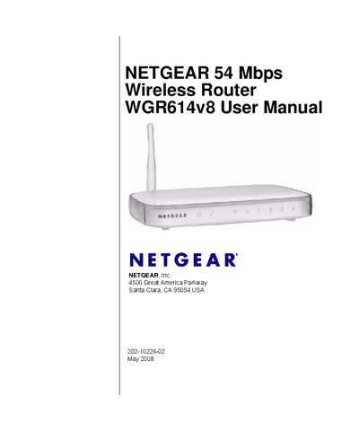 NETGEAR WGR614v8 Wireless Router User Manual - cover page