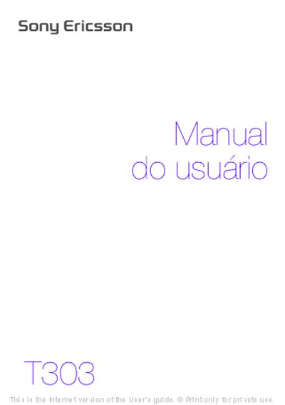 Sony Ericsson T303 User Manual - cover page