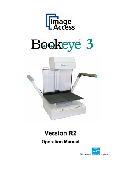 Image Access Bookeye 3 Version R2 Operation Manual