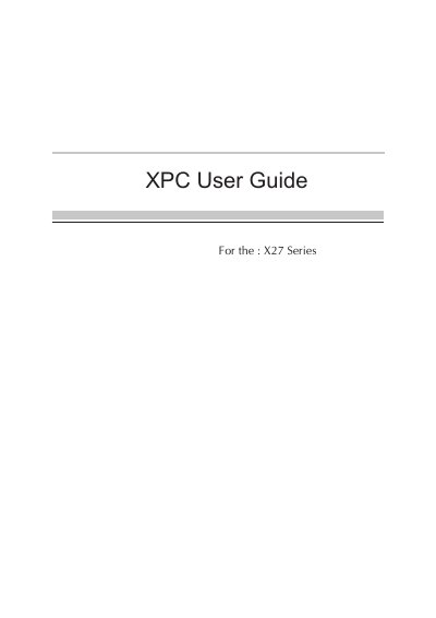 Shuttle X27 Series XPC Installation Guide - cover page