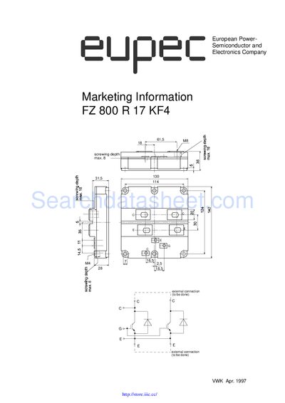 IIIC FZ 800 R 17 KF4 IGBT Module Datasheet - cover page